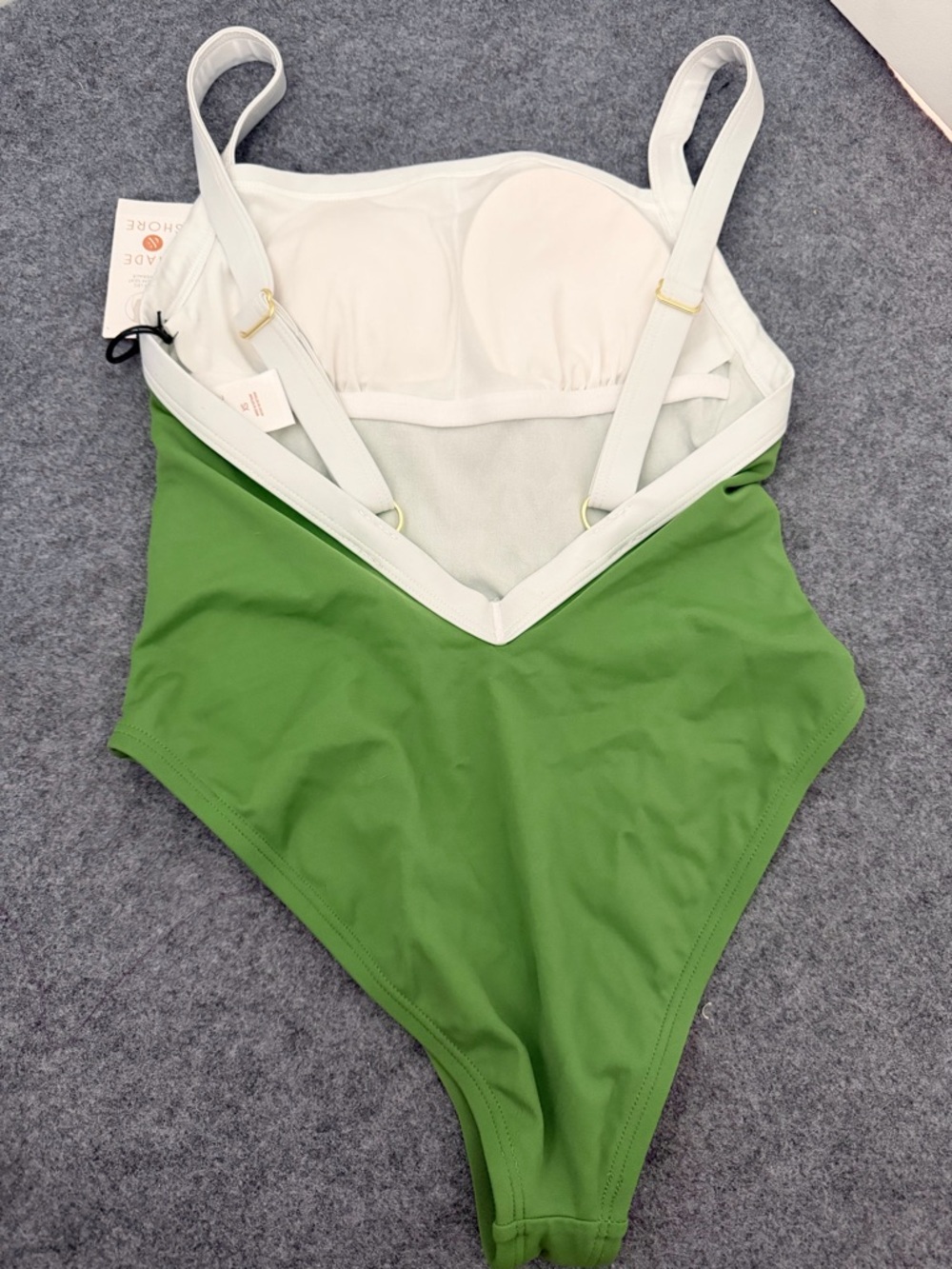 NWT! Shade & Shore | Green One-Piece Swimsuit with White Trim - Picture 5 of 6